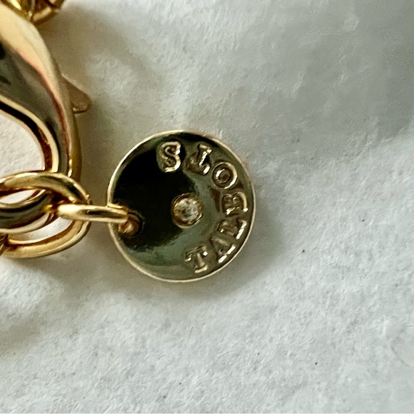 Talbots Black stone gold necklace w/ black & rose gold crystal edging. Statement - Picture 5 of 6